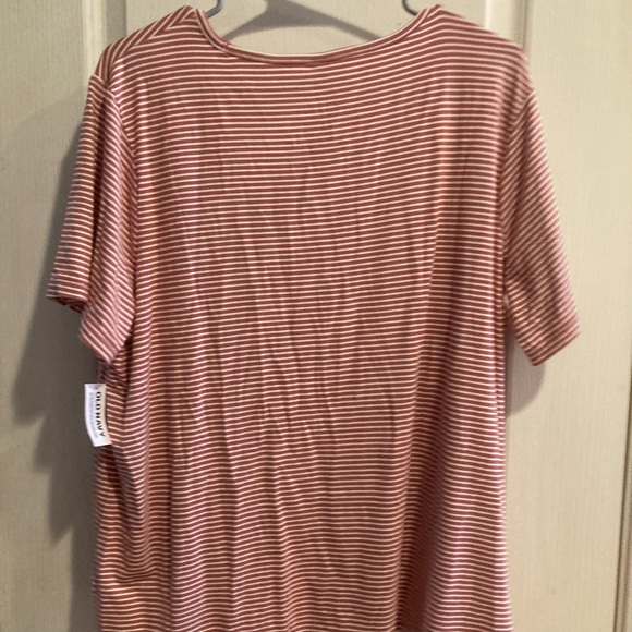 NWT OLD NAVY MAUVE STRIPED TEE XL - Picture 2 of 4